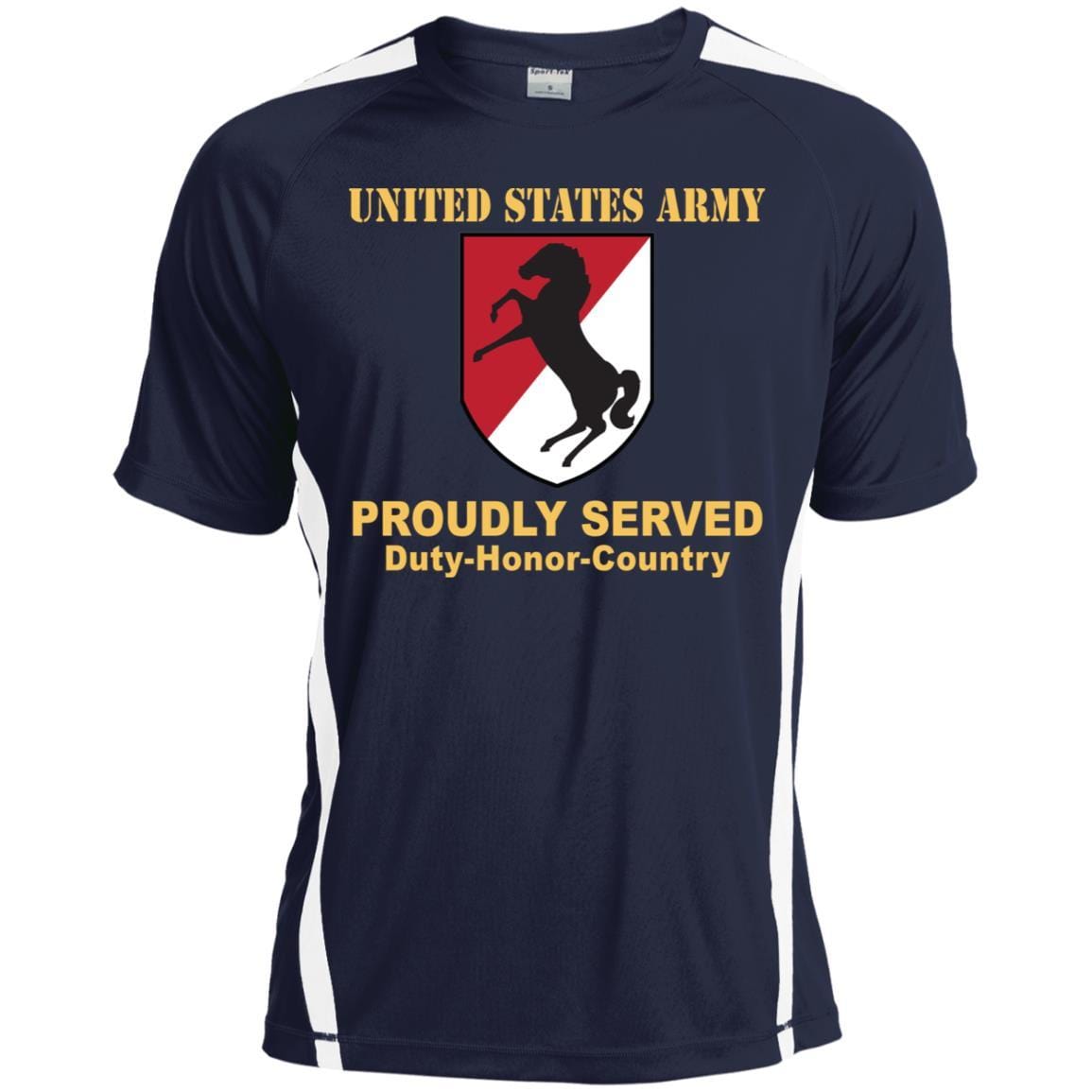 US ARMY 11TH ARMORED CAVALRY REGIMENT- Proudly Served T-Shirt On Front For Men-TShirt-Army-Veterans Nation