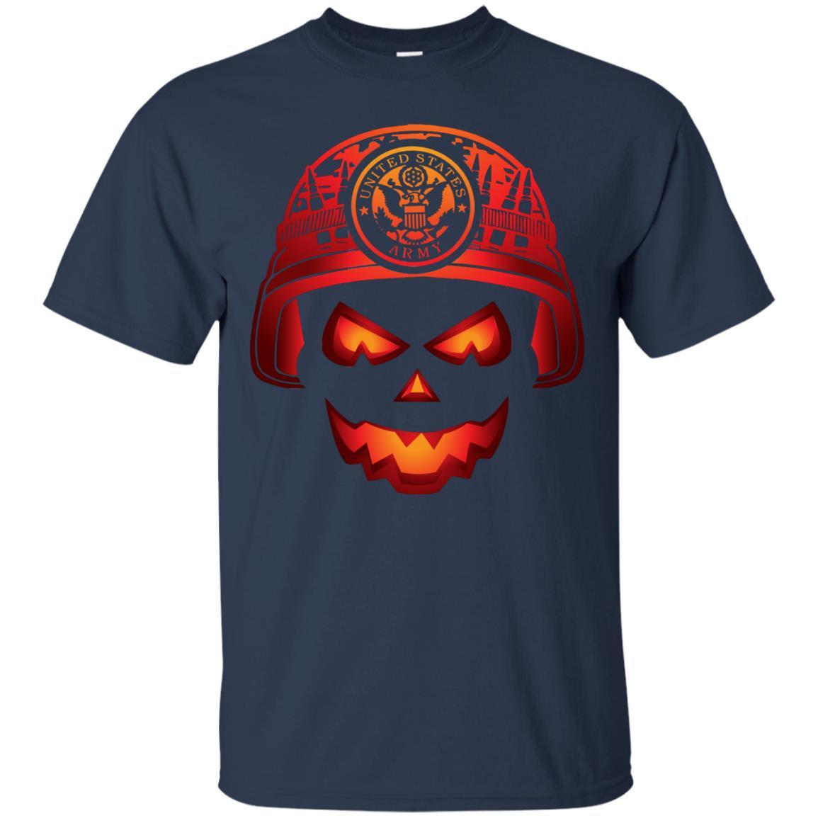 US Army Halloween Skull Men T Shirt On Front-TShirt-Army-Veterans Nation
