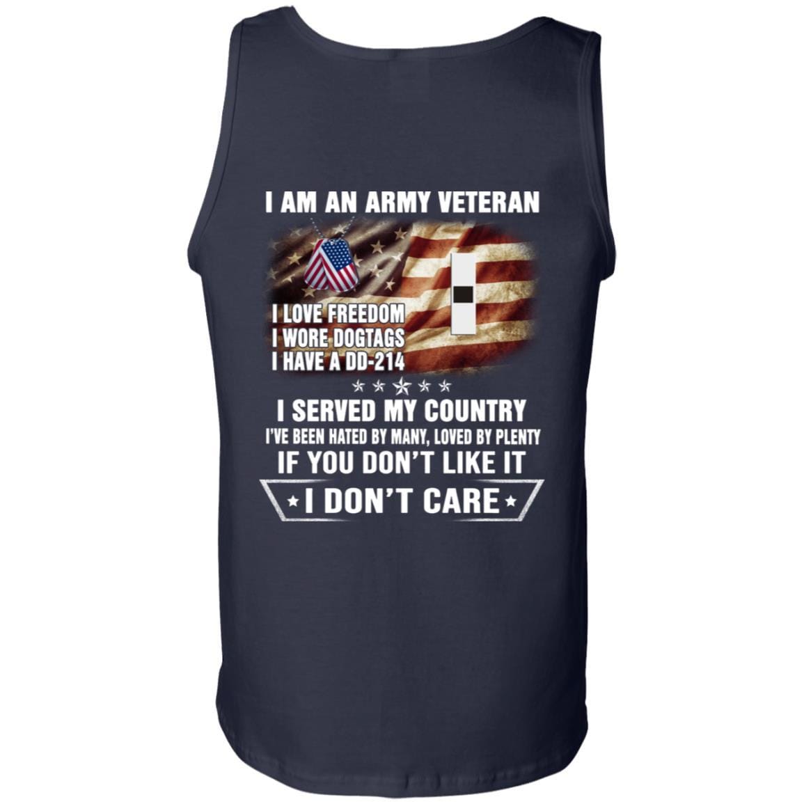 T-Shirt "I Am An Army Veteran" W-1 Warrant Officer 1(WO1)Rank On Back-TShirt-Army-Veterans Nation