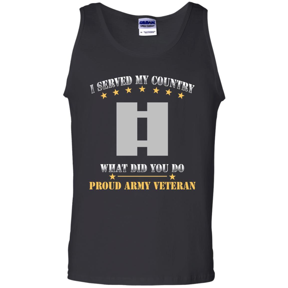 US Army O-3 Captain O3 CPT Commissioned Officer Ranks Men Front T Shirt - Proud US Army Veteran-TShirt-Army-Veterans Nation