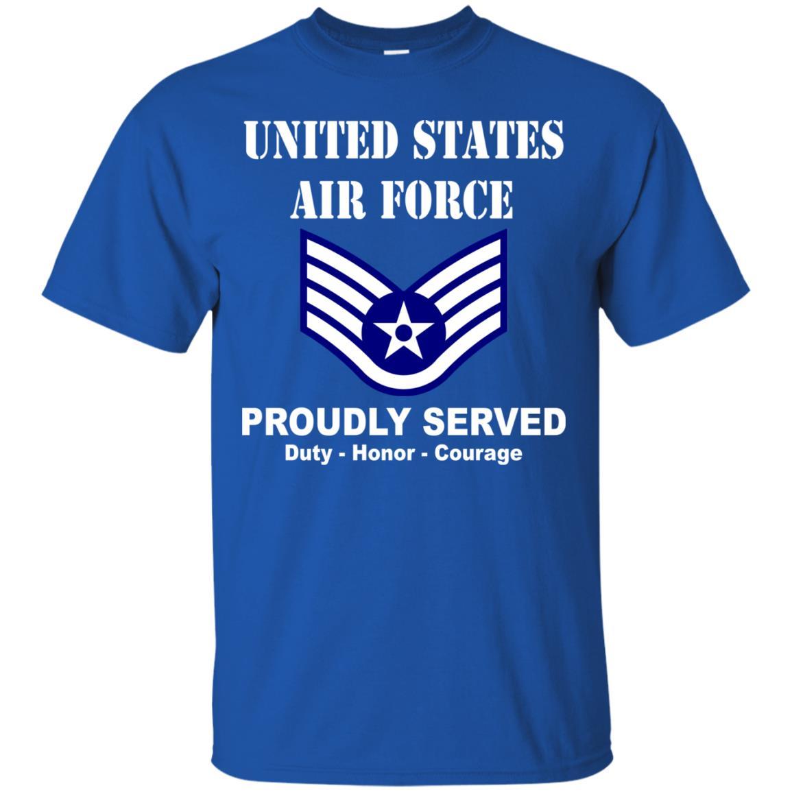 US Air Force E-5 Staff Sergeant SSgt E5 Noncommissioned Officer Ranks Men Front T Shirt For Air Force-TShirt-USAF-Veterans Nation