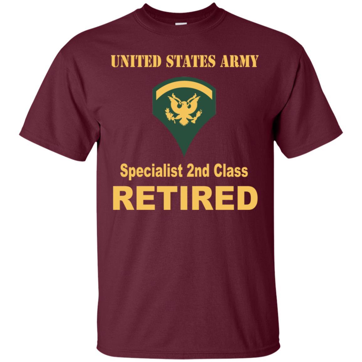 US Army E-5 SPC E5 Specialist Specialist 2nd Class Reired Men T Shirt On Front-TShirt-Army-Veterans Nation