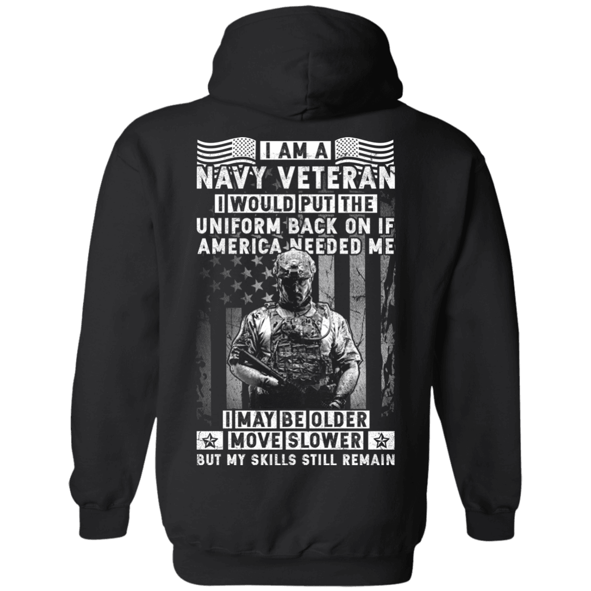 I am a Navy Veteran Men Back T Shirts-TShirt-Navy-Veterans Nation