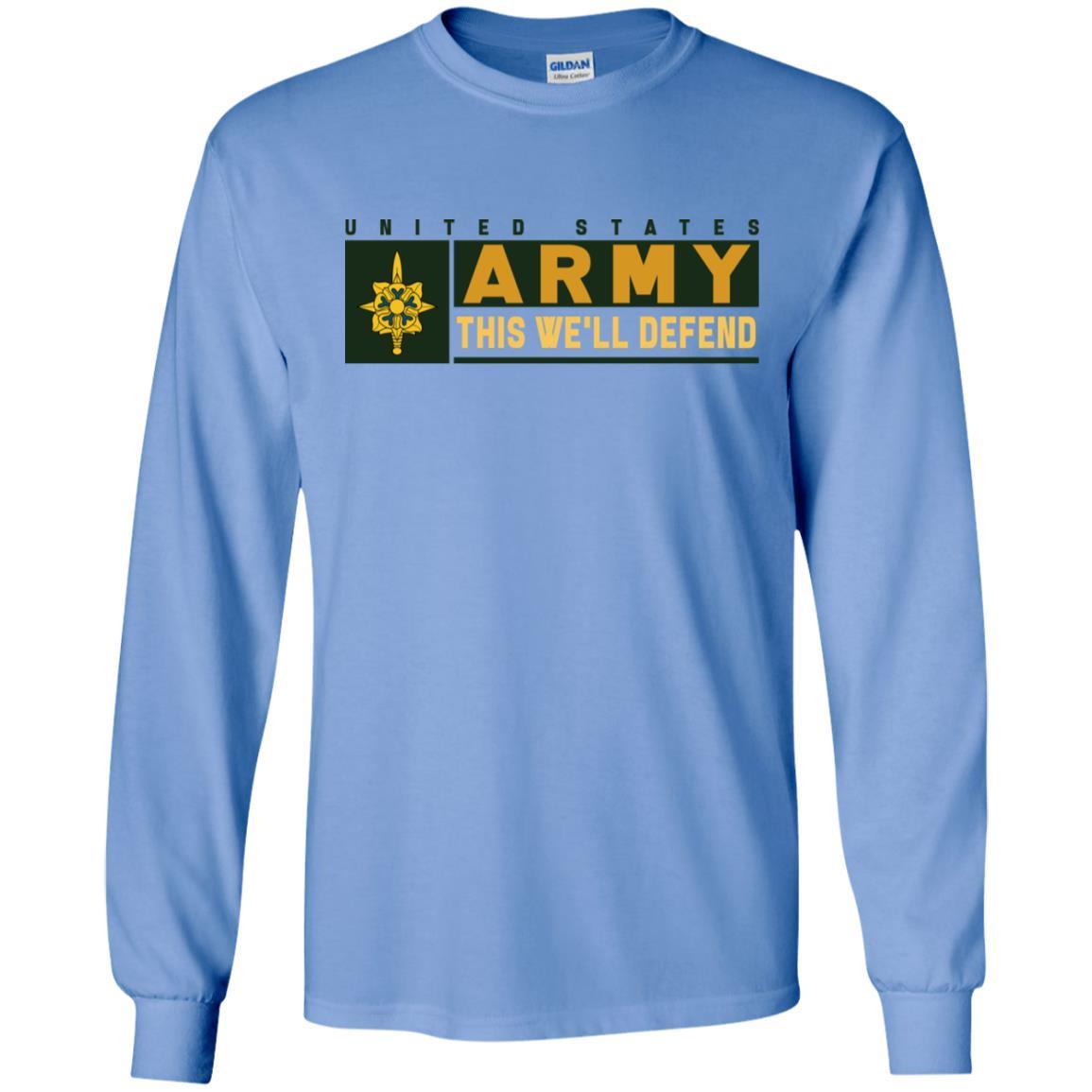 US Army Military Intelligence Branch- This We'll Defend T-Shirt On Front For Men-TShirt-Army-Veterans Nation