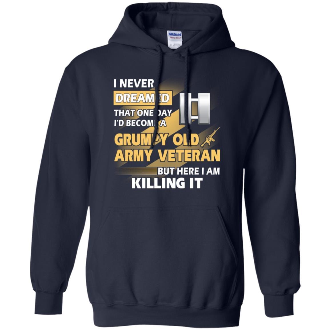 US Army T-Shirt "Grumpy Old Veteran" O-3 Captain(CPT) On Front-TShirt-Army-Veterans Nation