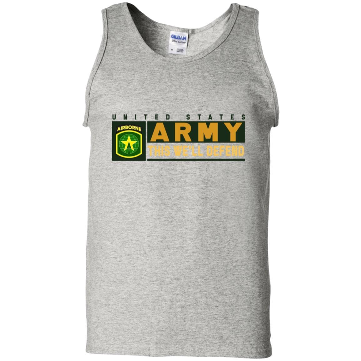 US Army 16TH MILITARY POLICE BRIGADE WITH AIRBORNE TAB- This We'll Defend T-Shirt On Front For Men-TShirt-Army-Veterans Nation