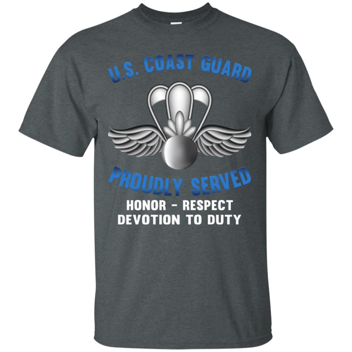 US Coast Guard Aviation Survival Technician AST Proudly Served T-Shirt For Men On Front-TShirt-USCG-Veterans Nation