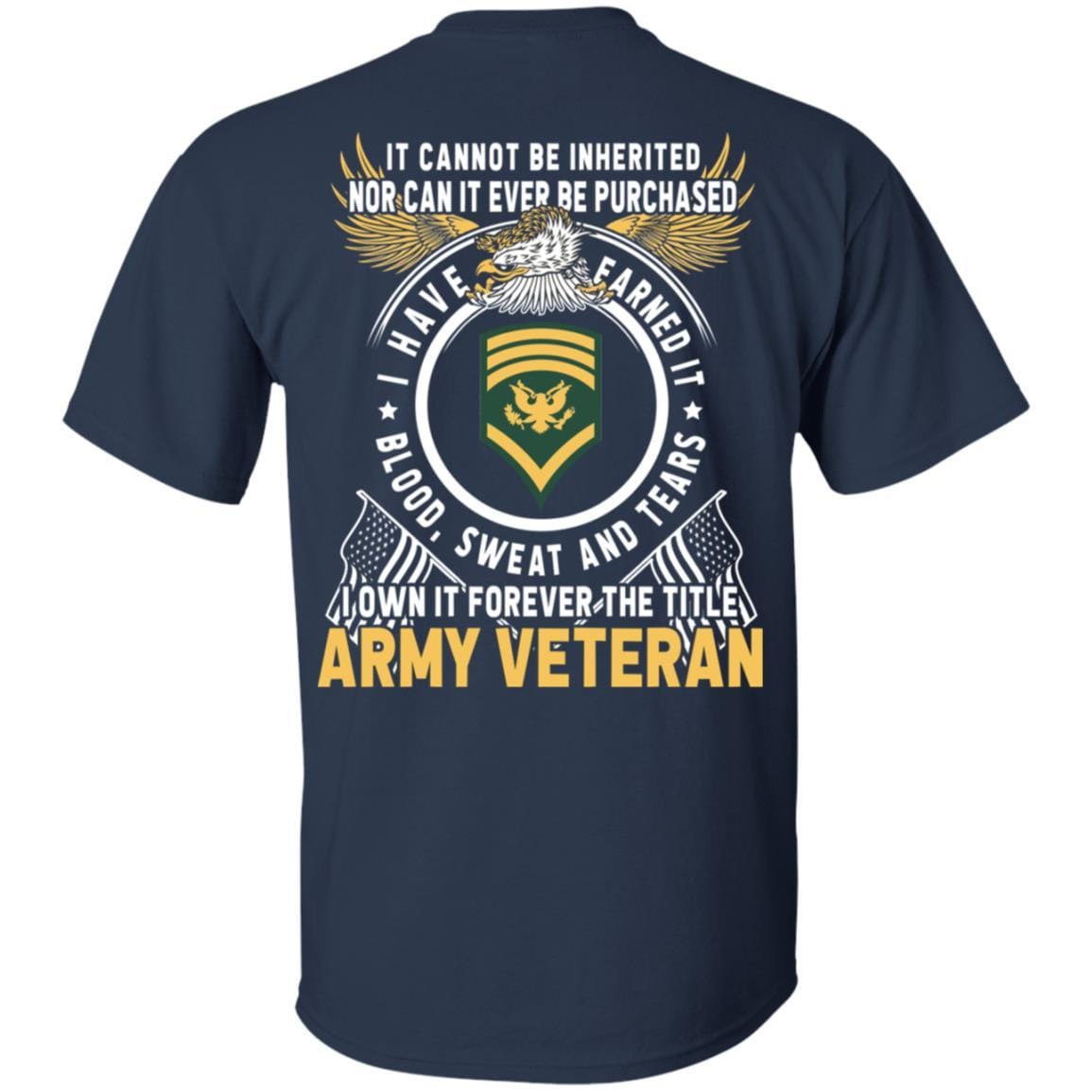 US Army E-8 SPC E8 Specialist Ranks T-Shirt For Men On Back-TShirt-Army-Veterans Nation