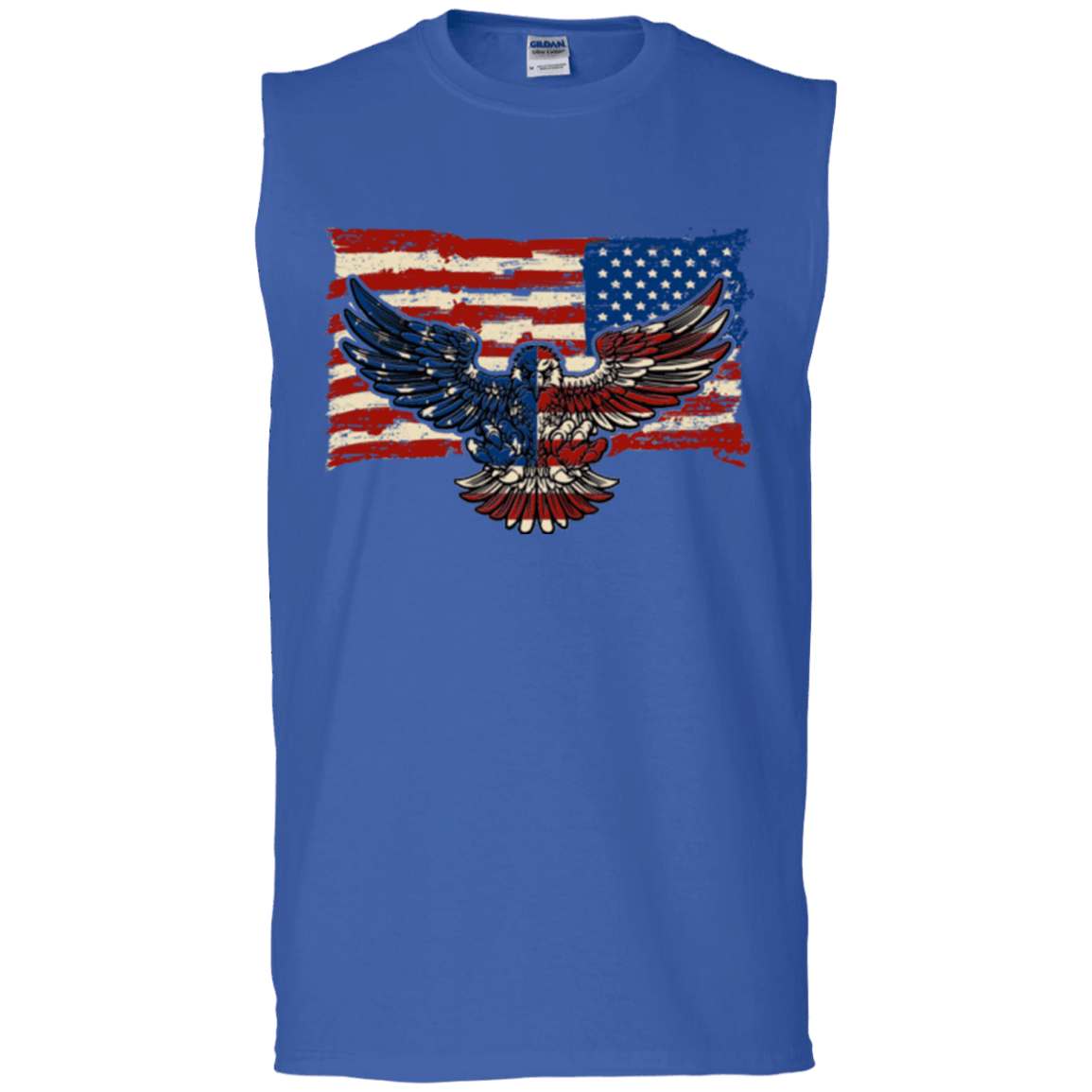 Military T-Shirt "Independence 4 of July Veteran Eagle Flag" Front-TShirt-General-Veterans Nation