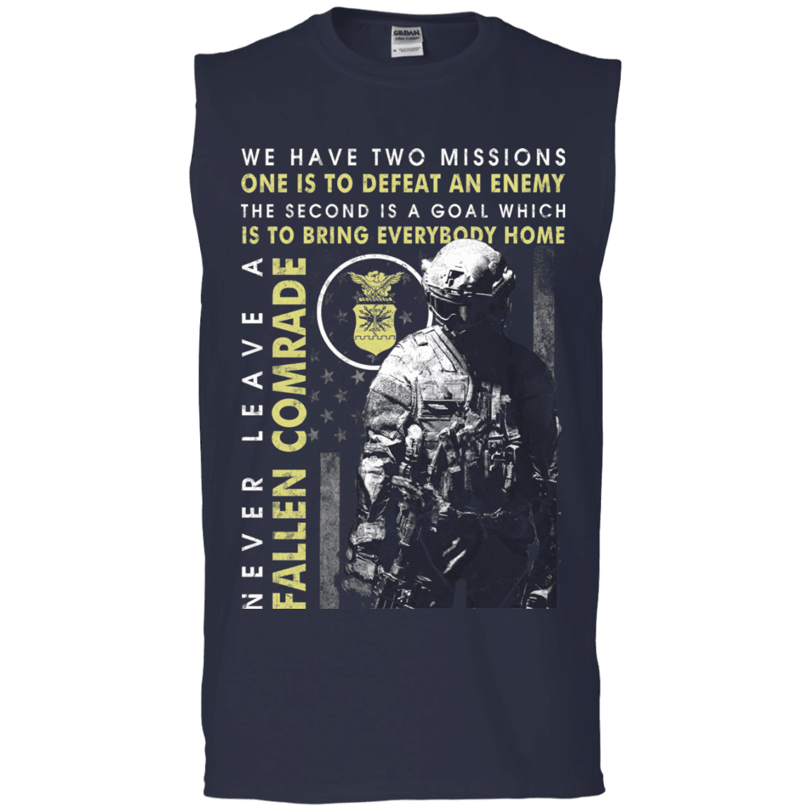 Never Leave A Fallen Comrade Air Force Men Front T Shirts-TShirt-USAF-Veterans Nation