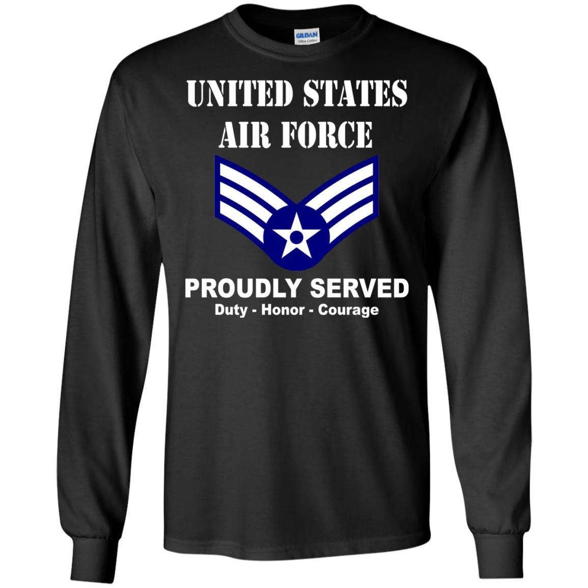 US Air Force E-4 Senior Airman SrA E4 Enlisted Airman Ranks Men Front T Shirt For Air Force-TShirt-USAF-Veterans Nation