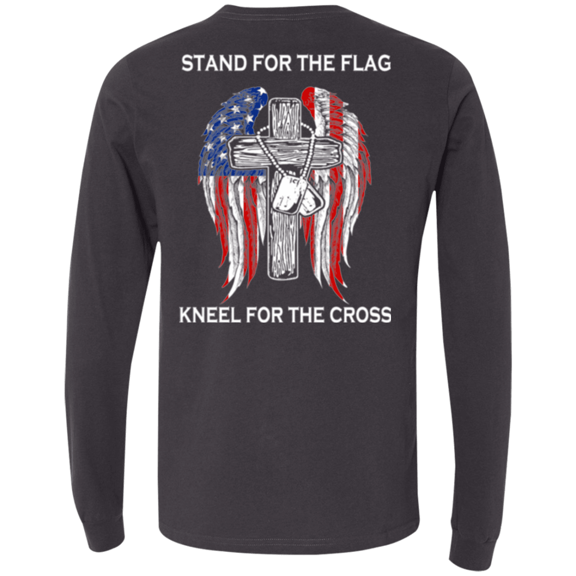 Military T-Shirt "Veteran - Stand For The Flag Kneel For The Cross"-TShirt-General-Veterans Nation