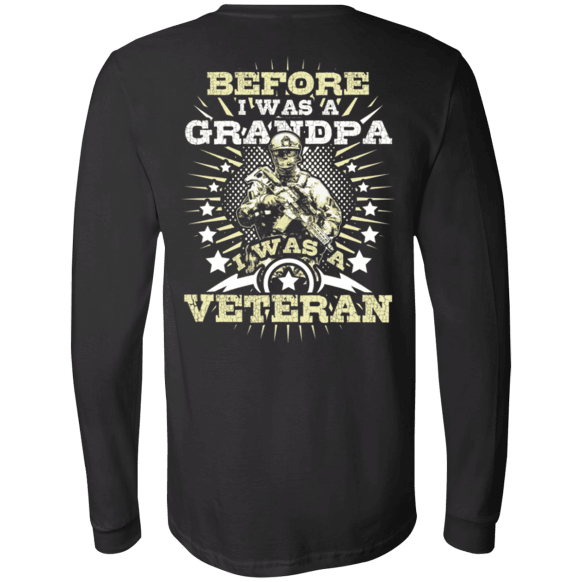 Military T-Shirt "Before I was a Grandpa I was a Veteran" - Men Back-TShirt-General-Veterans Nation