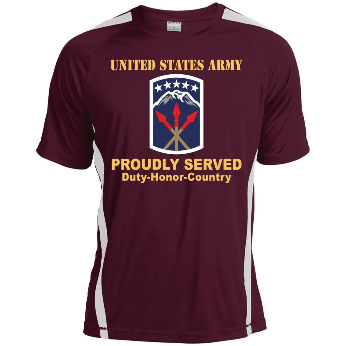US ARMY 593 SUSTAINMENT BRIGADE- Proudly Served T-Shirt On Front For Men-TShirt-Army-Veterans Nation