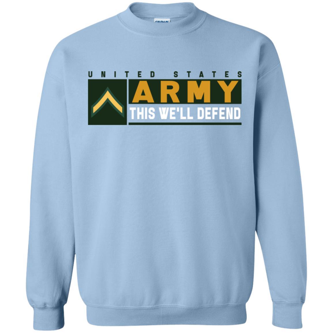 US Army E-2 Private Second Class This We Will Defend Long Sleeve - Pullover Hoodie-TShirt-Army-Veterans Nation