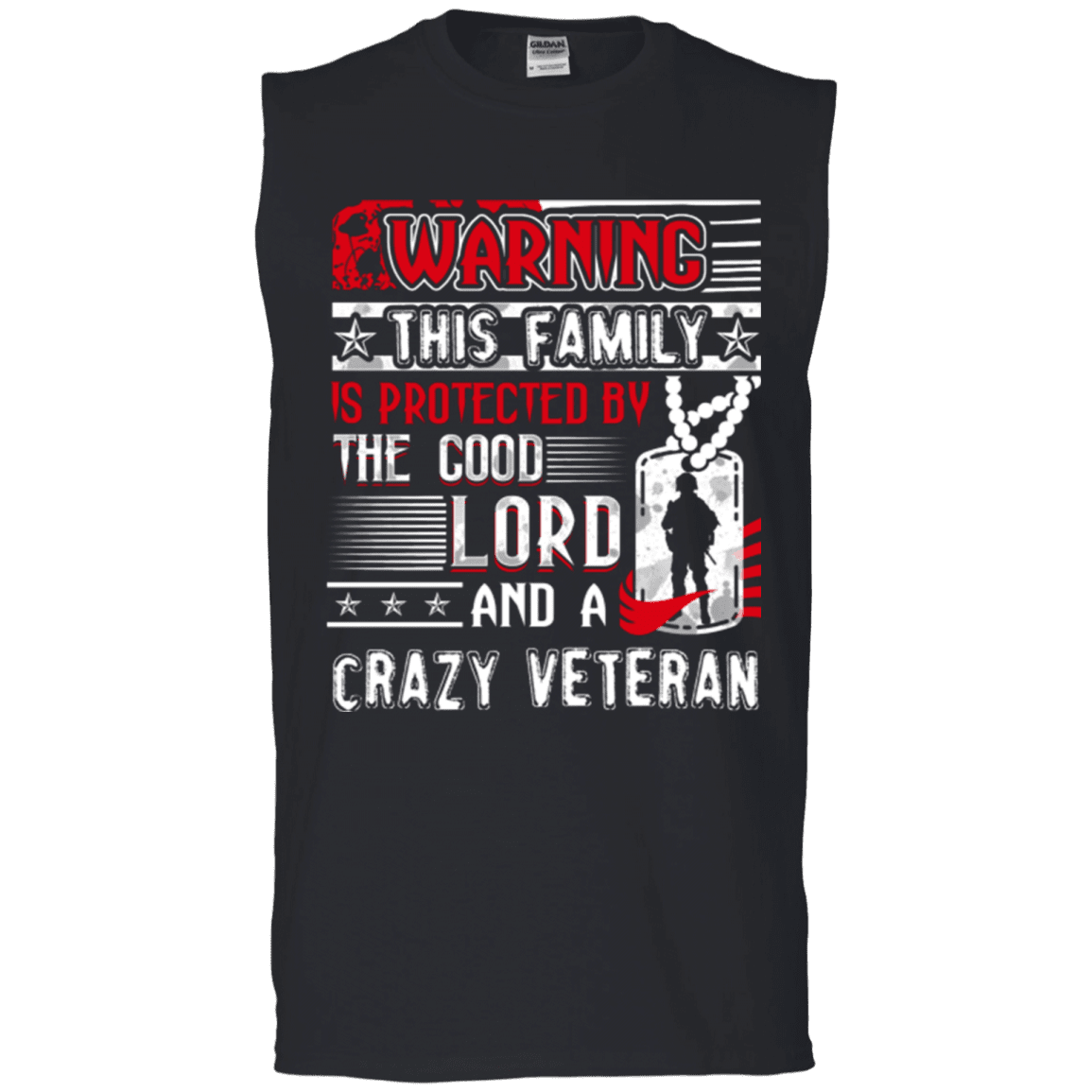 Military T-Shirt "The Good Lord And A Crazy Veteran"-TShirt-General-Veterans Nation