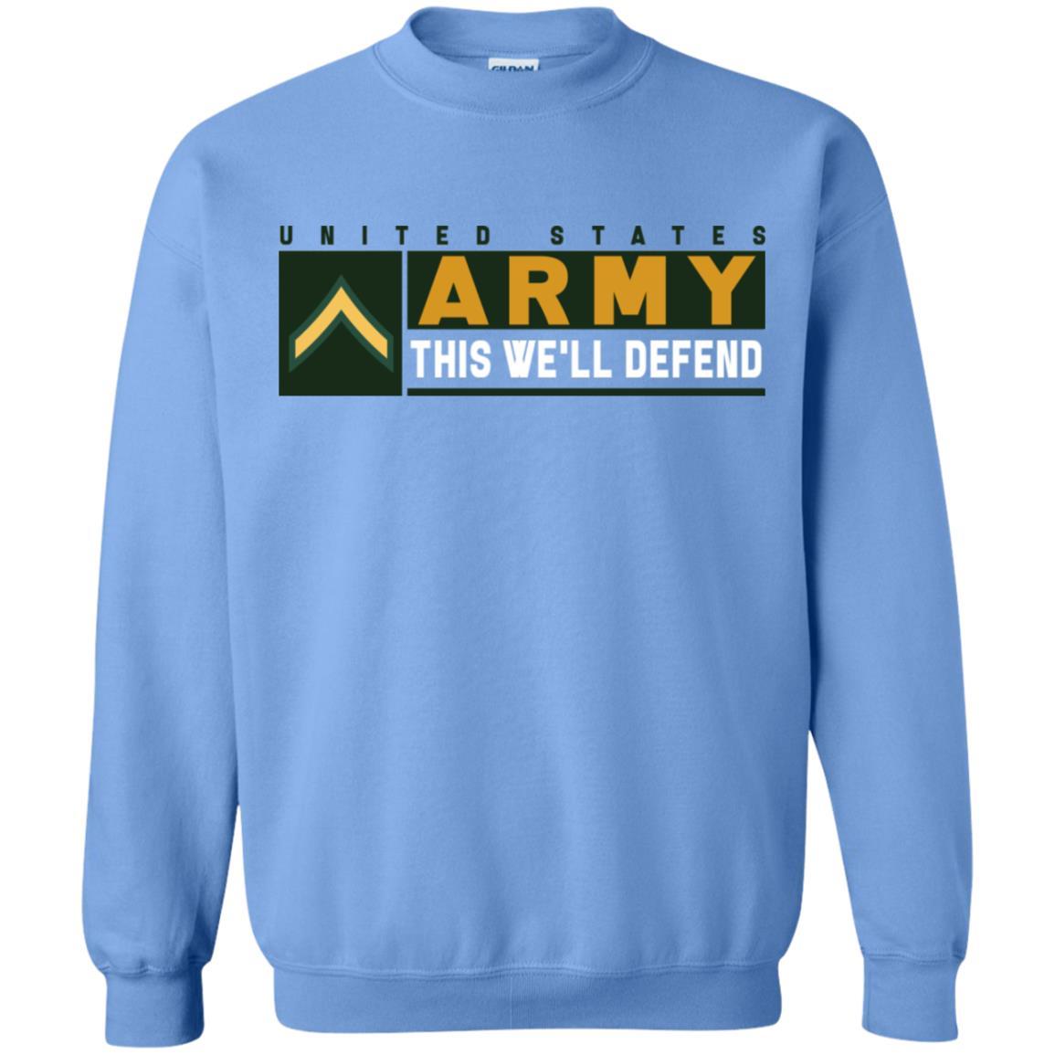 US Army E-2 Private Second Class This We Will Defend Long Sleeve - Pullover Hoodie-TShirt-Army-Veterans Nation