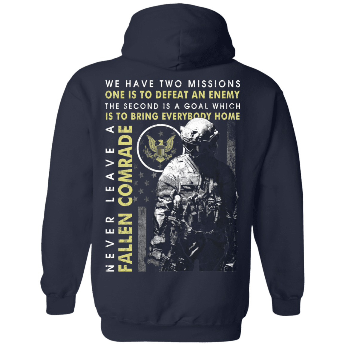 Never Leave A Fallen Comrade Army Men Back T Shirts-TShirt-Army-Veterans Nation