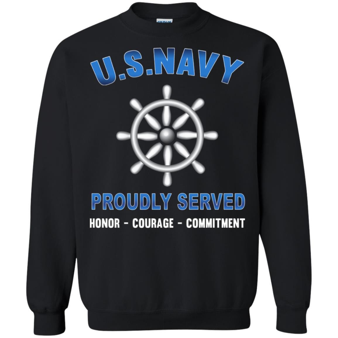 Navy Quartermaster Navy QM - Proudly Served T-Shirt For Men On Front-TShirt-Navy-Veterans Nation