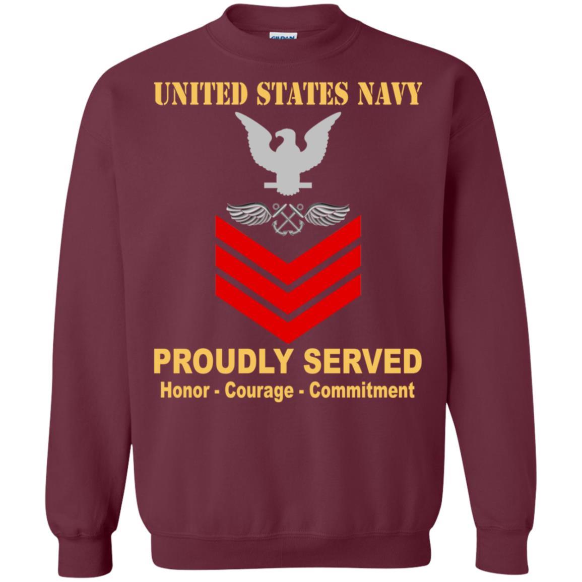U.S Navy Aviation Boatswain's Mate Navy AB E-6 Rating Badges Proudly Served T-Shirt For Men On Front-TShirt-Navy-Veterans Nation