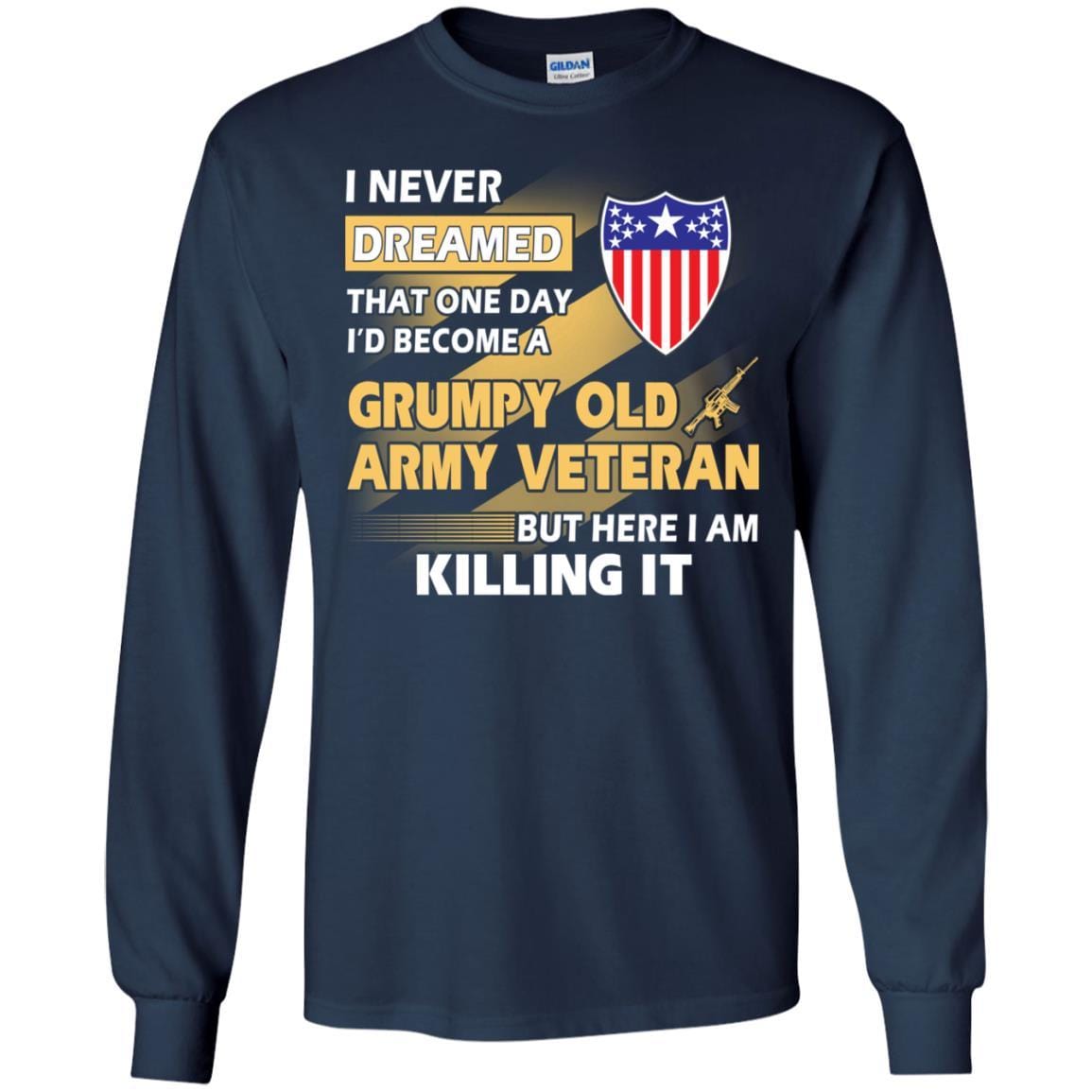 US Army T-Shirt "Adjutant General Grumpy Old Veteran" On Front-TShirt-Army-Veterans Nation