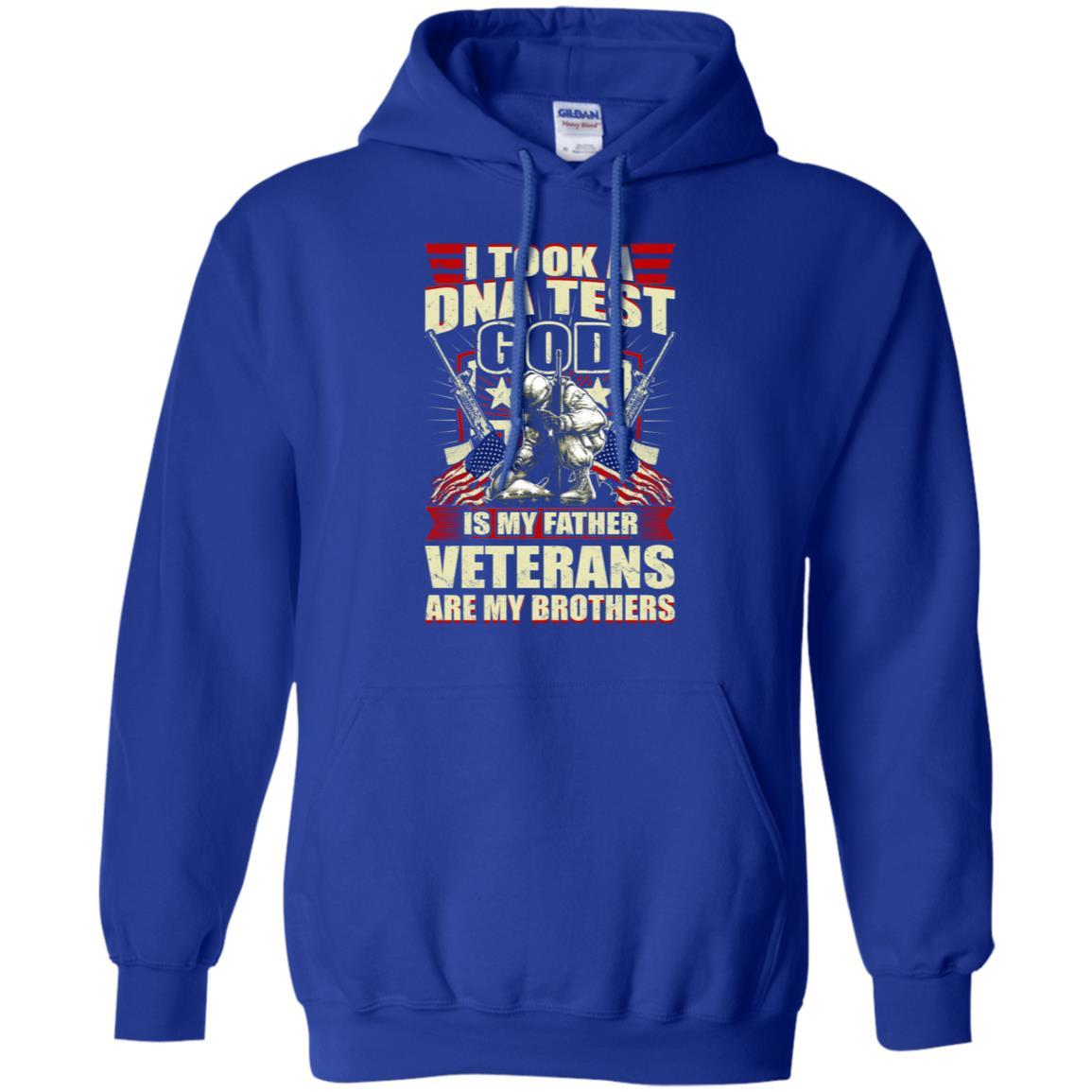 Military T-Shirt "I Took A Dna Test God Is My Father Veterans Are My Brothers On" Front-TShirt-General-Veterans Nation