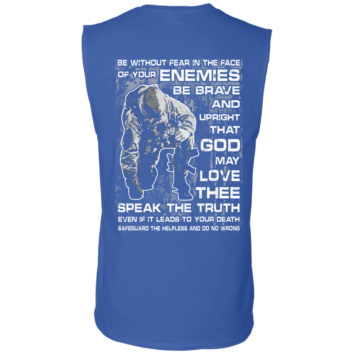 Military T-Shirt "Be without Fear in The Face" Men Back-TShirt-General-Veterans Nation