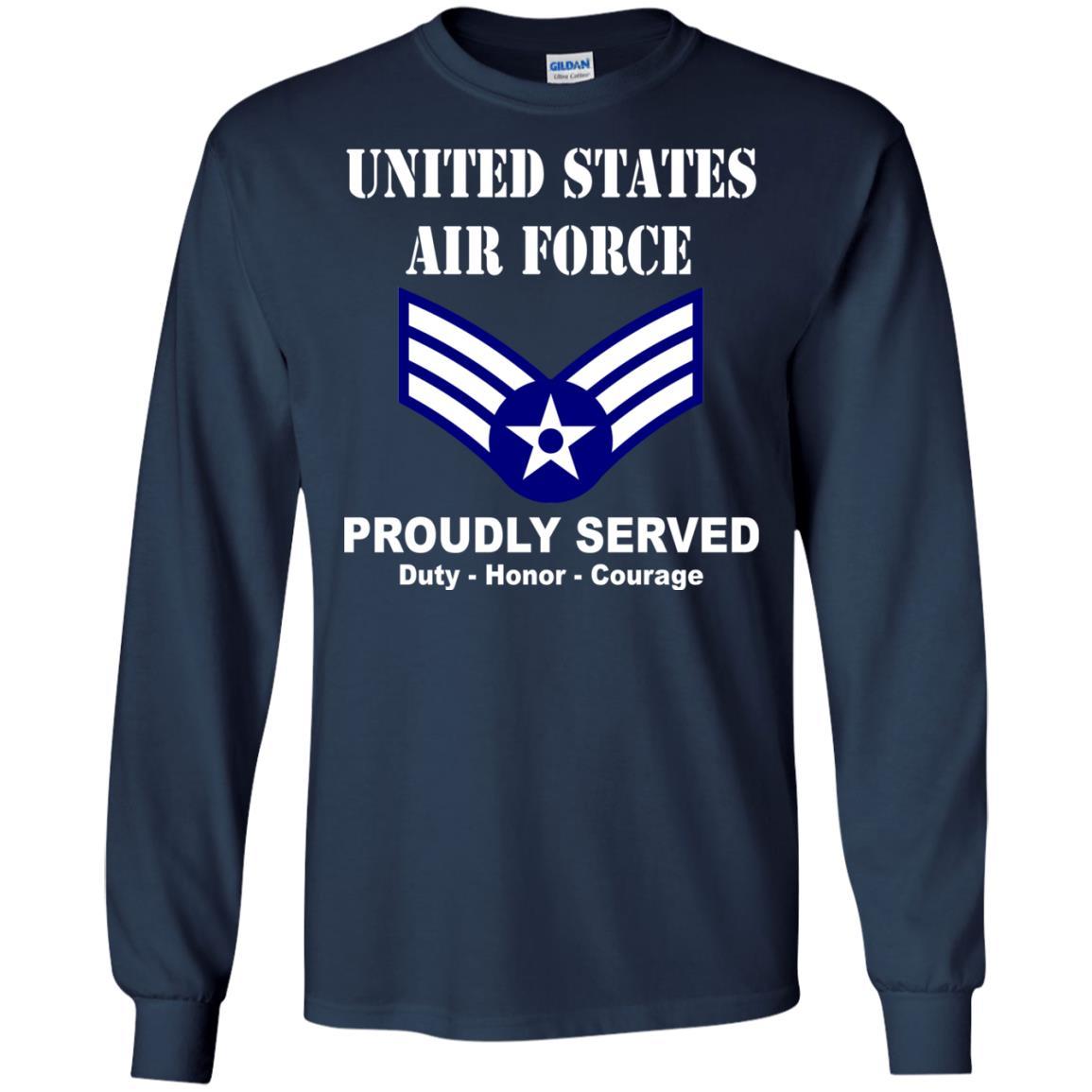 US Air Force E-4 Senior Airman SrA E4 Enlisted Airman Ranks Men Front T Shirt For Air Force-TShirt-USAF-Veterans Nation
