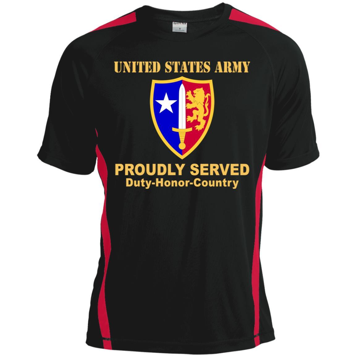US ARMY USA NORTH ATLANTIC TREATY ORGANIZATION (NATO)- Proudly Served T-Shirt On Front For Men-TShirt-Army-Veterans Nation