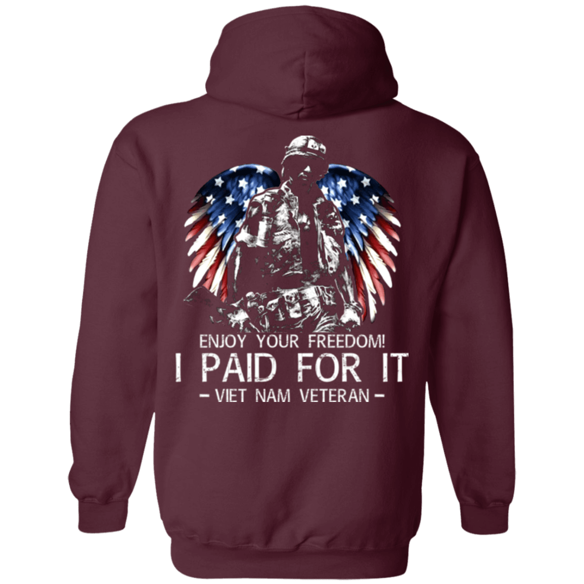 Military T-Shirt "Vietnam Veteran - Enjoy your freedom I paid for it" Men Back-TShirt-General-Veterans Nation