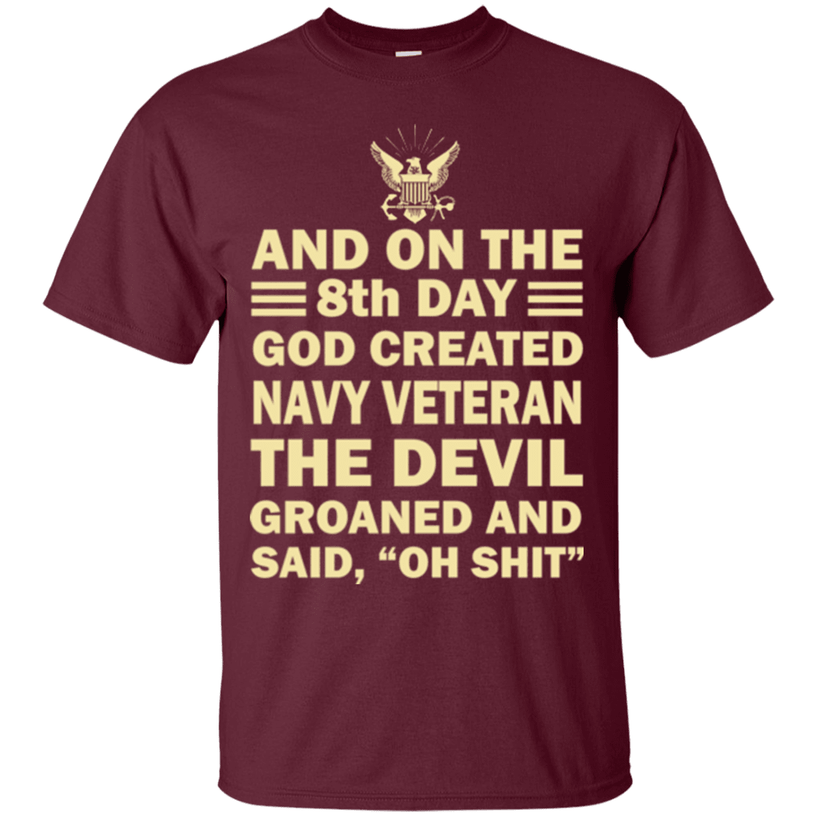 Military T-Shirt "God Created Navy Veteran"-TShirt-General-Veterans Nation
