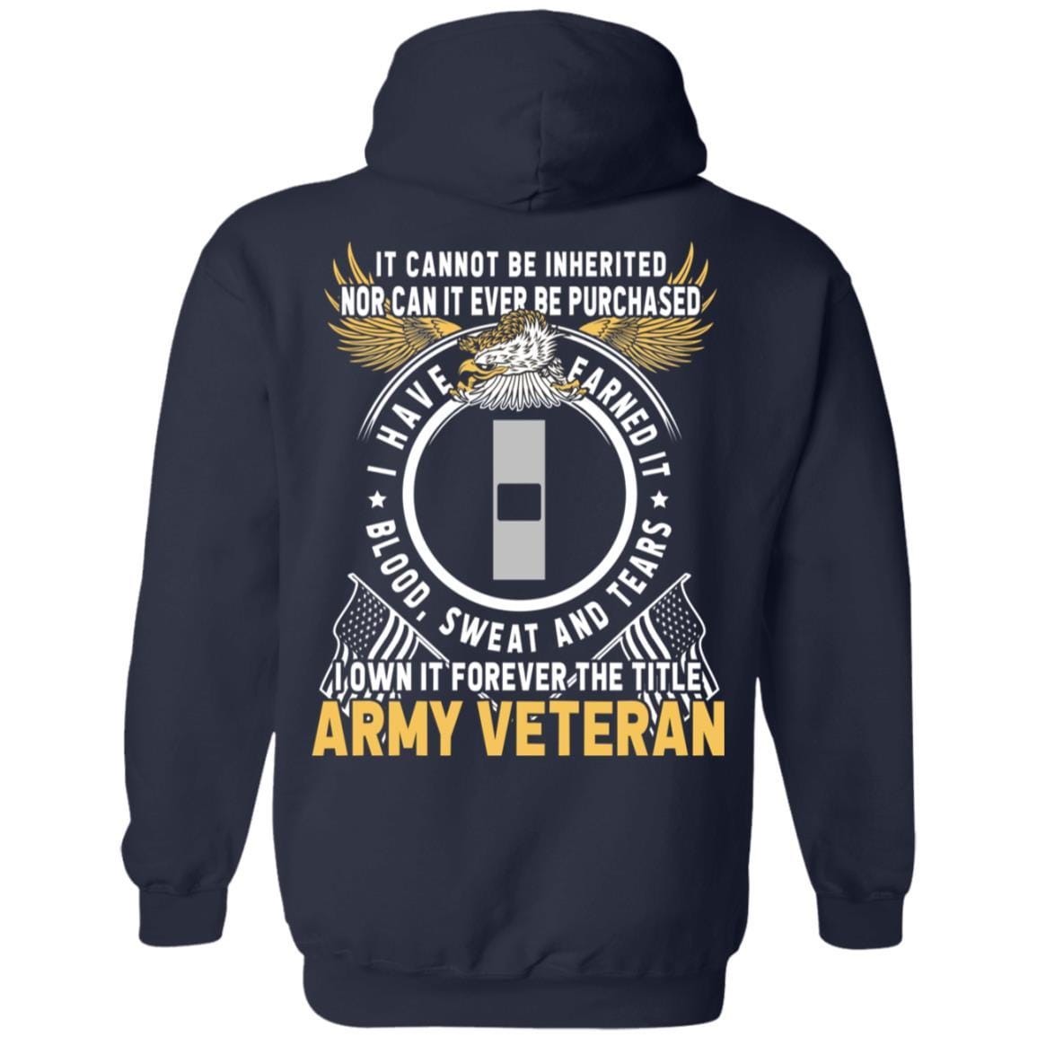 US Army W-1 Warrant Officer 1 W1 WO1 Warrant Officer Ranks T-Shirt For Men On Back-TShirt-Army-Veterans Nation