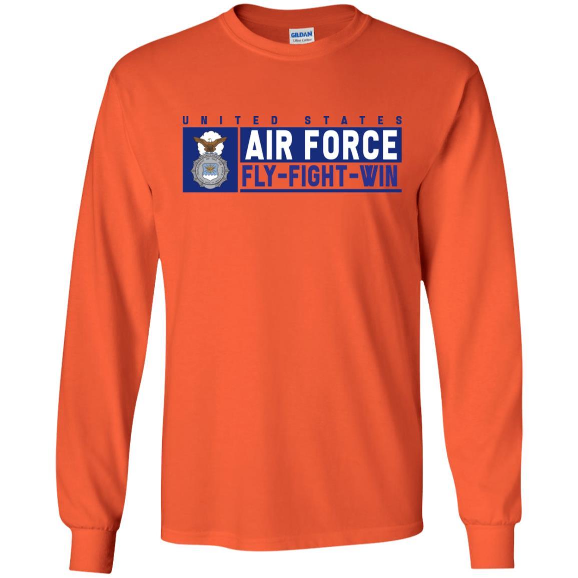 US Air Force Security Police Fly - Fight - Win Long Sleeve - Pullover Hoodie-TShirt-USAF-Veterans Nation