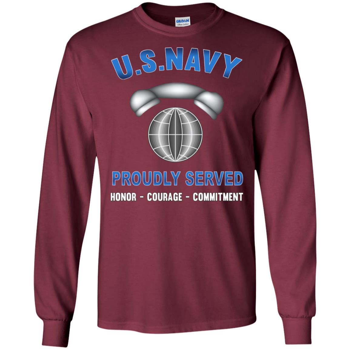 Navy Interior Communications Electrician Navy IC - Proudly Served T-Shirt For Men On Front-TShirt-Navy-Veterans Nation