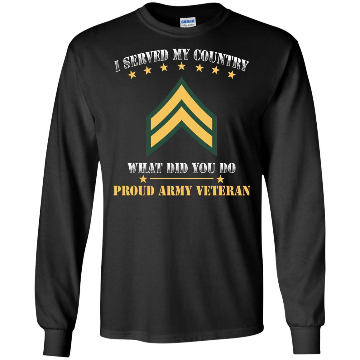 US Army E-4 Corporal E4 CPL Noncommissioned Officer Ranks Men Front T Shirt - Proud US Army Veteran-TShirt-Army-Veterans Nation
