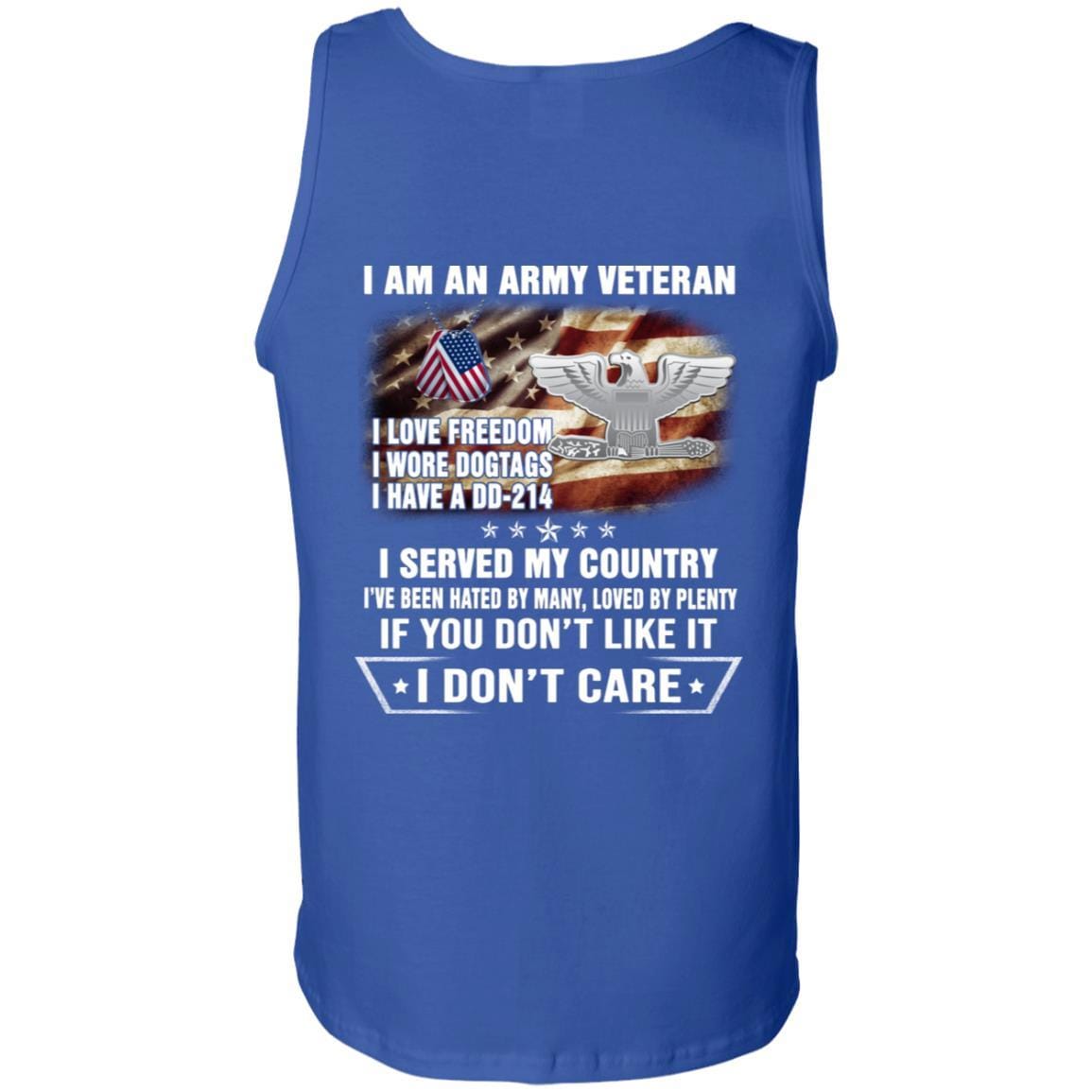 T-Shirt "I Am An Army Veteran" O-6 Colonel(COL)Rank On Back-TShirt-Army-Veterans Nation