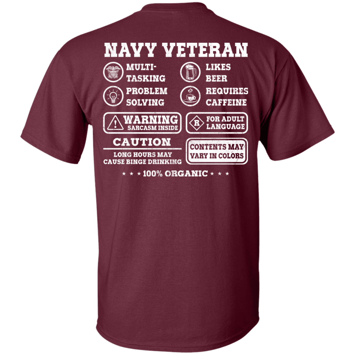 Navy Veteran Multitasking Sarcasm Men Back T Shirts-TShirt-Navy-Veterans Nation
