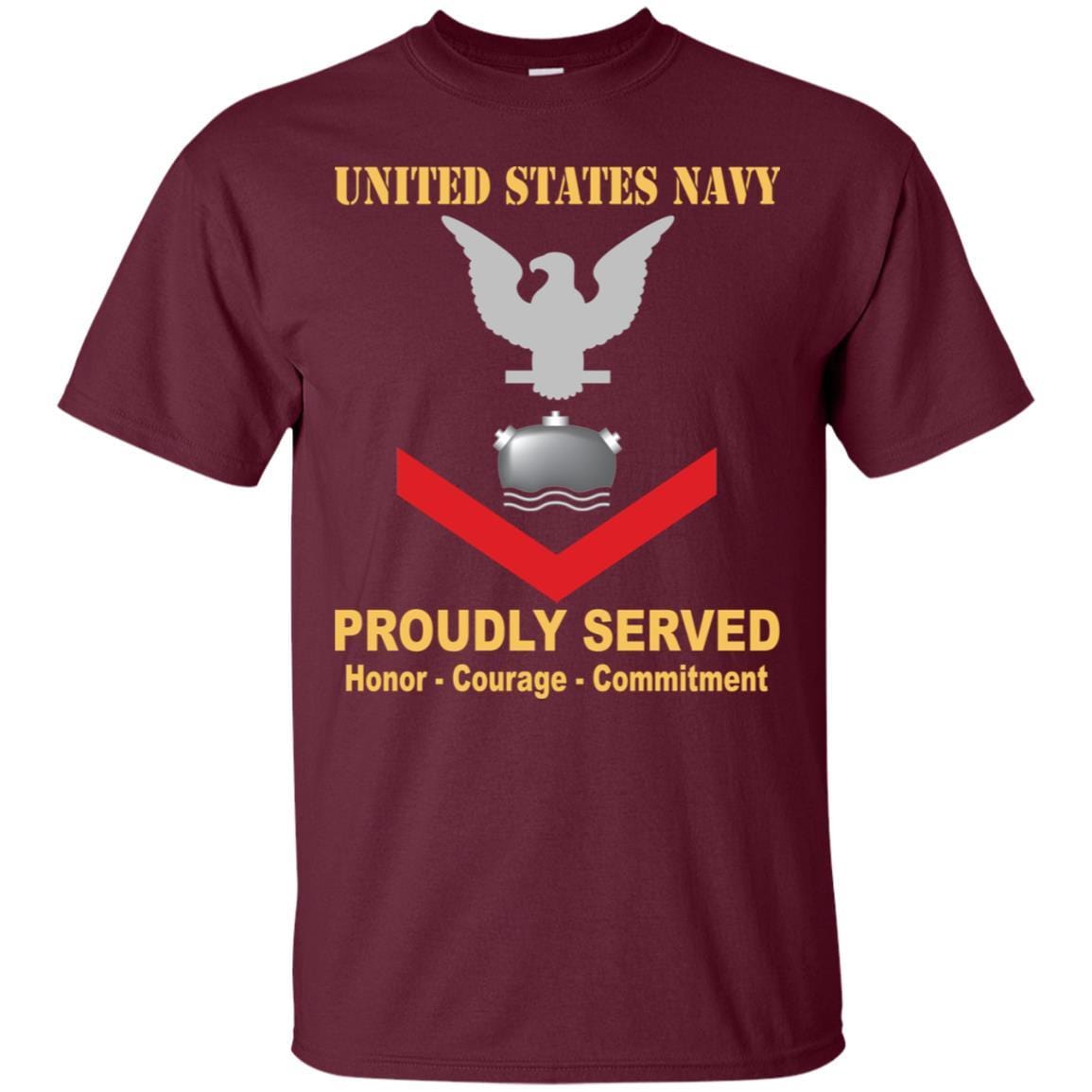 Navy Mineman Navy MN E-4 Rating Badges Proudly Served T-Shirt For Men On Front-TShirt-Navy-Veterans Nation