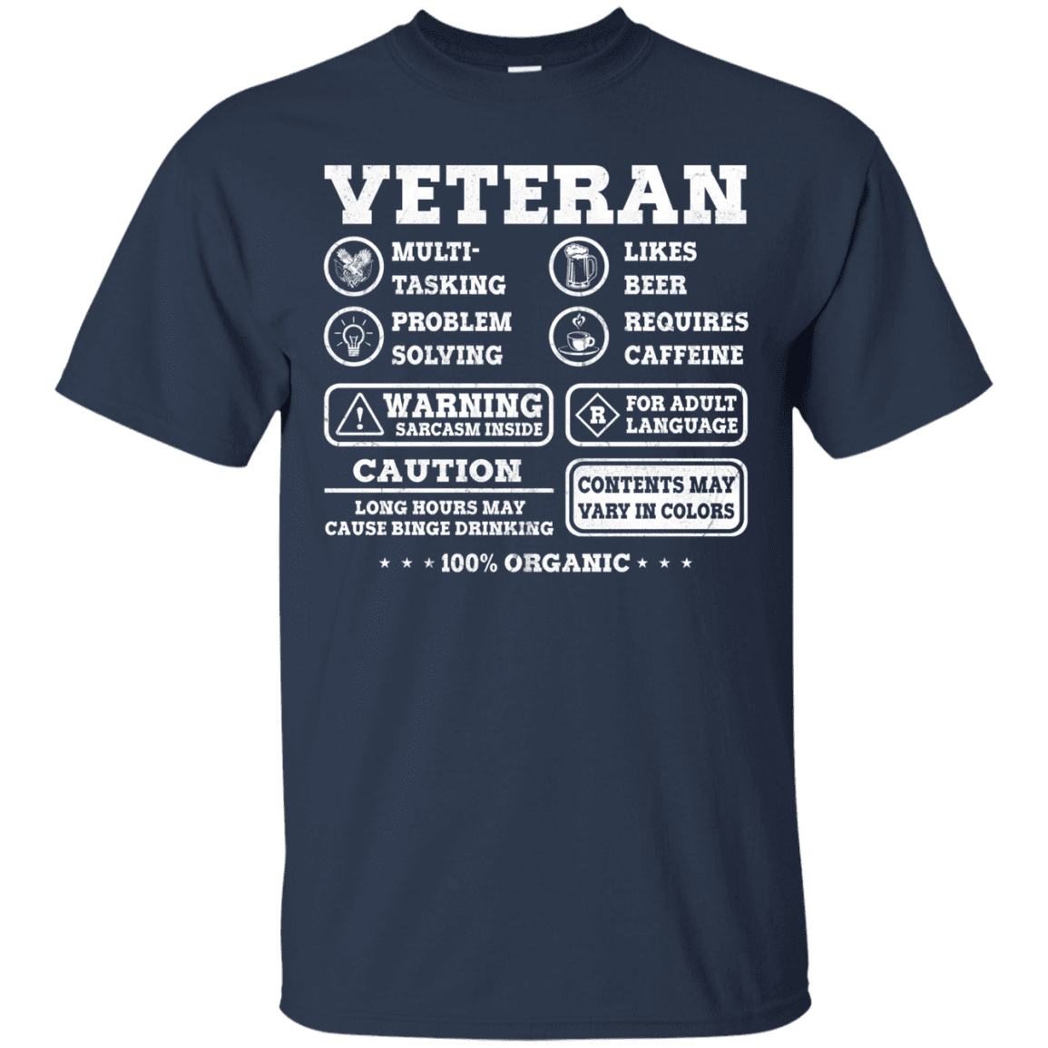 Military T-Shirt "Veteran Multitasking Sarcasm Men" Front-TShirt-General-Veterans Nation