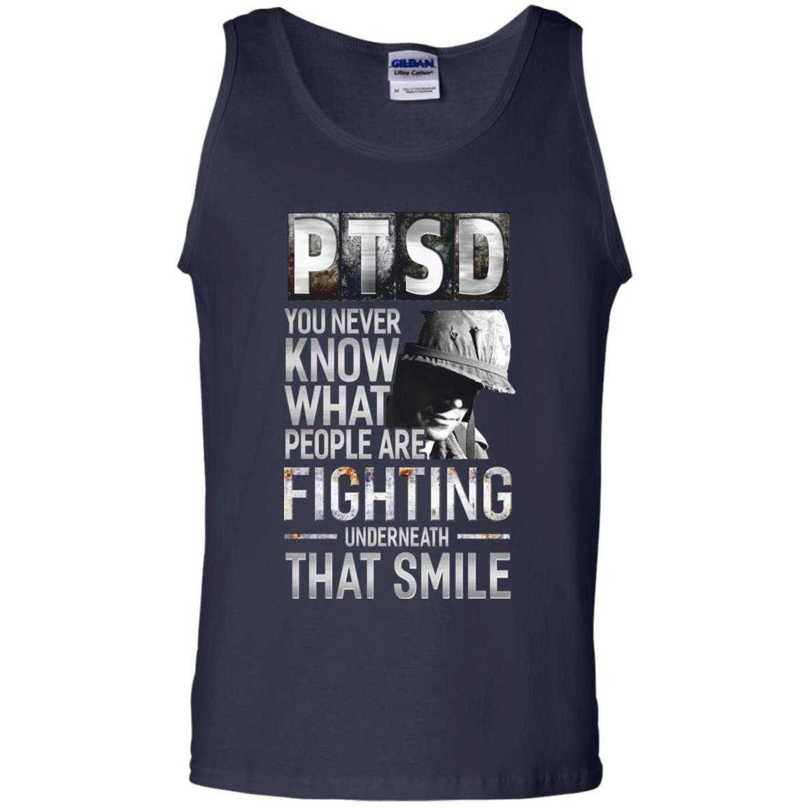 Military T-Shirt "Veteran - NinjaTom PTSD Proudly Served On" Front For Men-TShirt-General-Veterans Nation