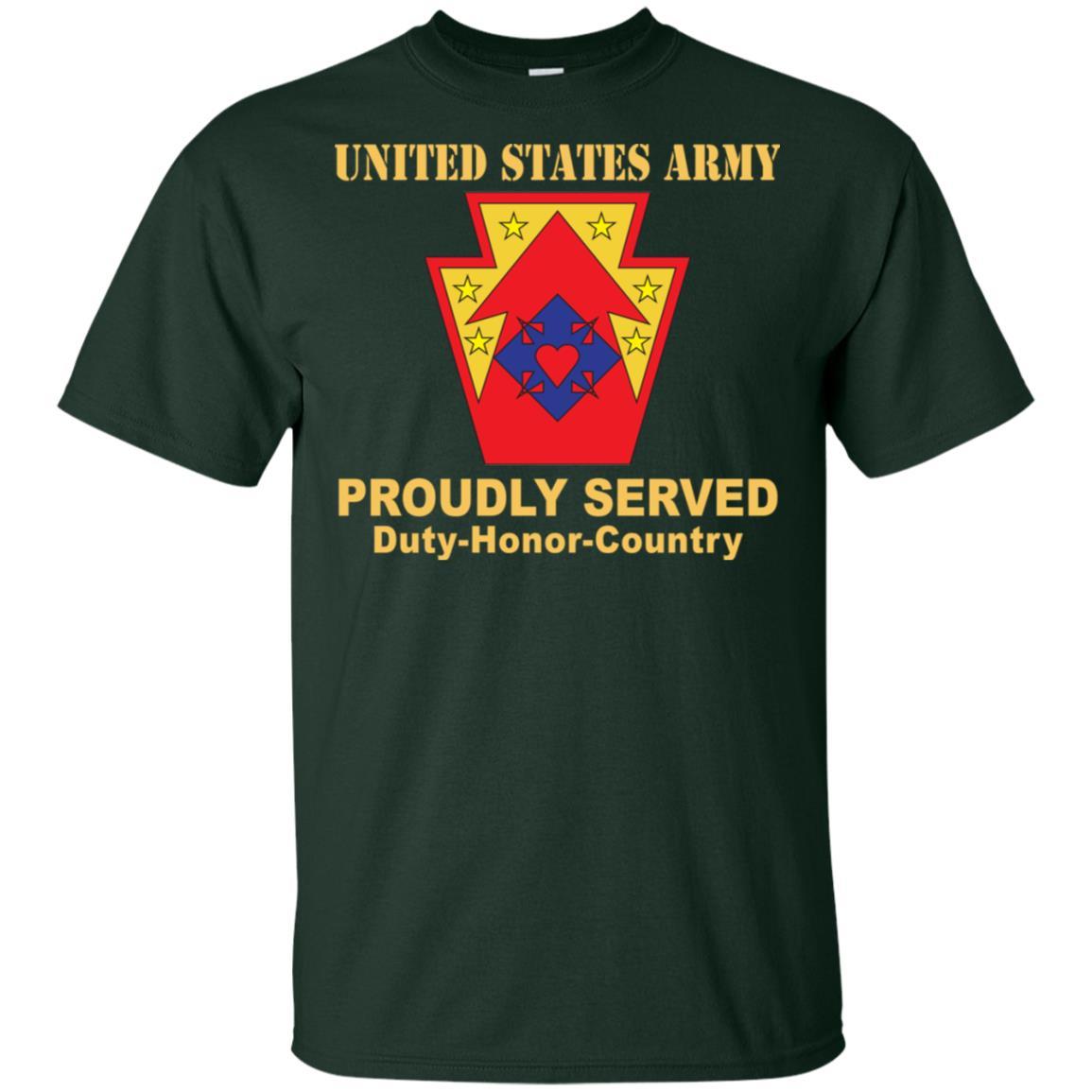 US ARMY 213 SUPPORT GROUP- Proudly Served T-Shirt On Front For Men-TShirt-Army-Veterans Nation