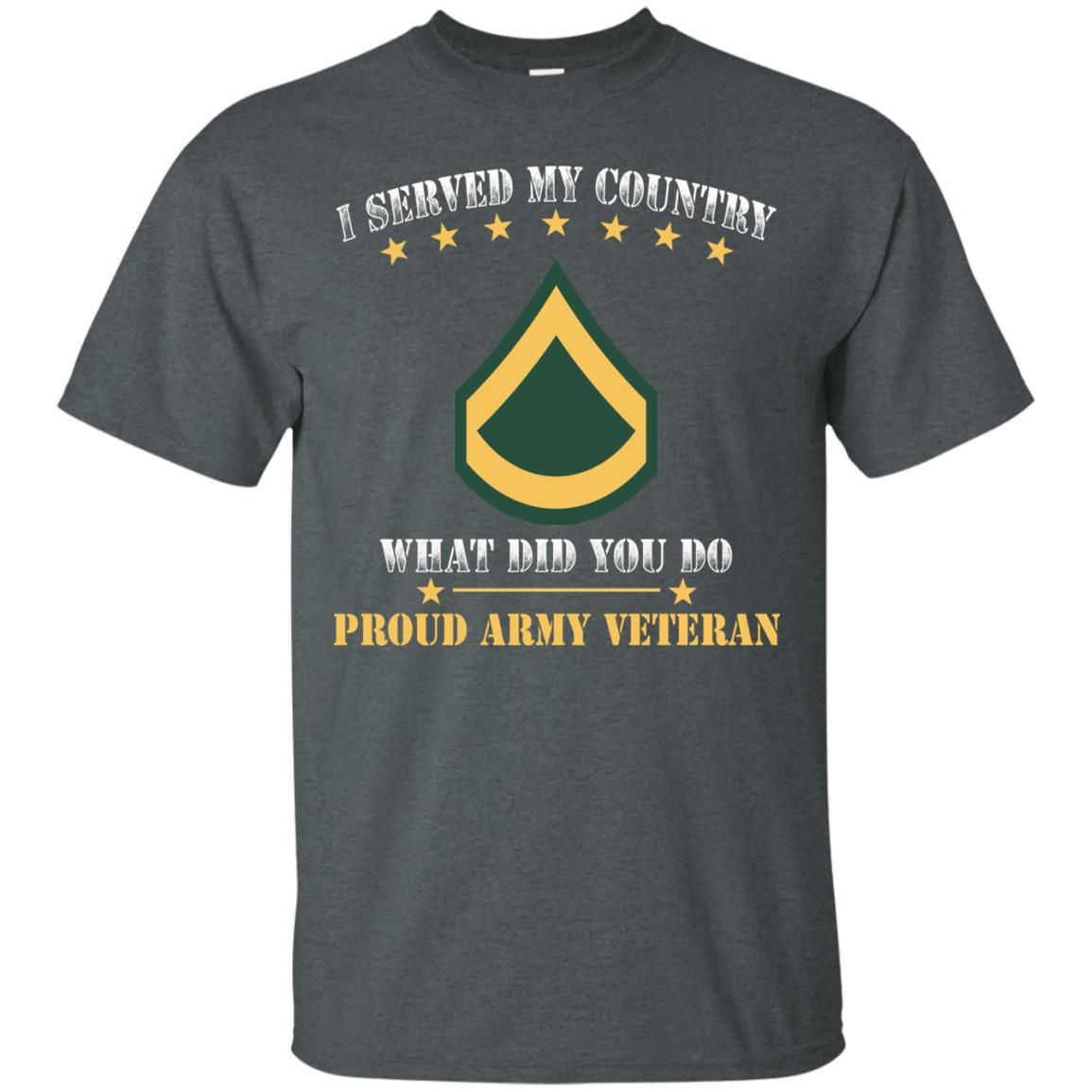 Army E-3 PFC E3 Private First Class Ranks Men Front T Shirt - Proud US Army Veteran-TShirt-Army-Veterans Nation