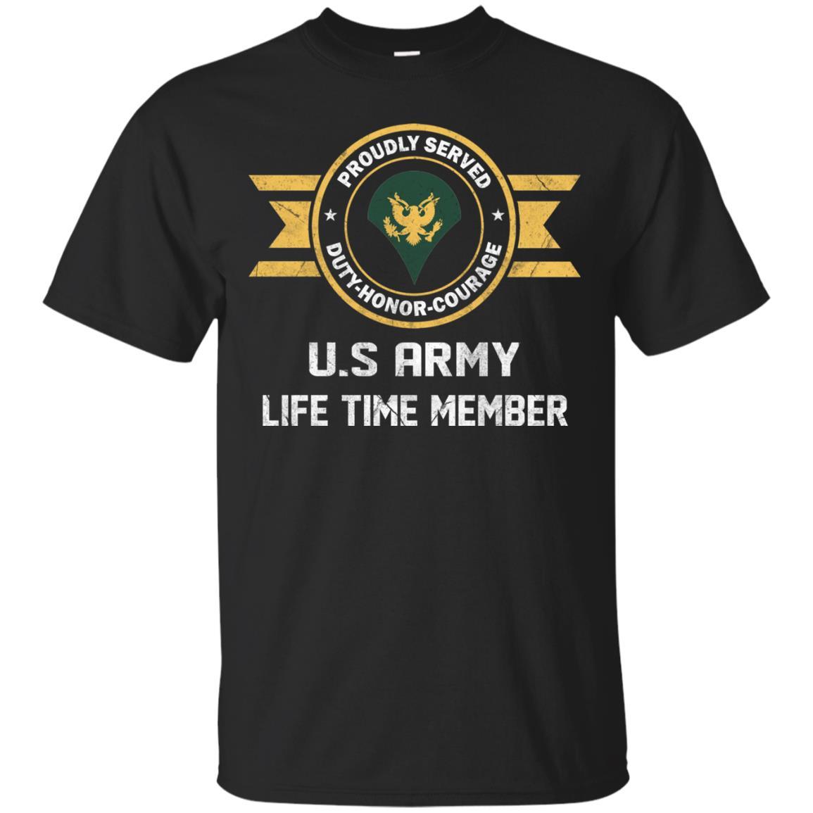 Life Time Member - US Army E-4 SPC E4 Specialist Ranks Men T Shirt On Front-TShirt-Army-Veterans Nation