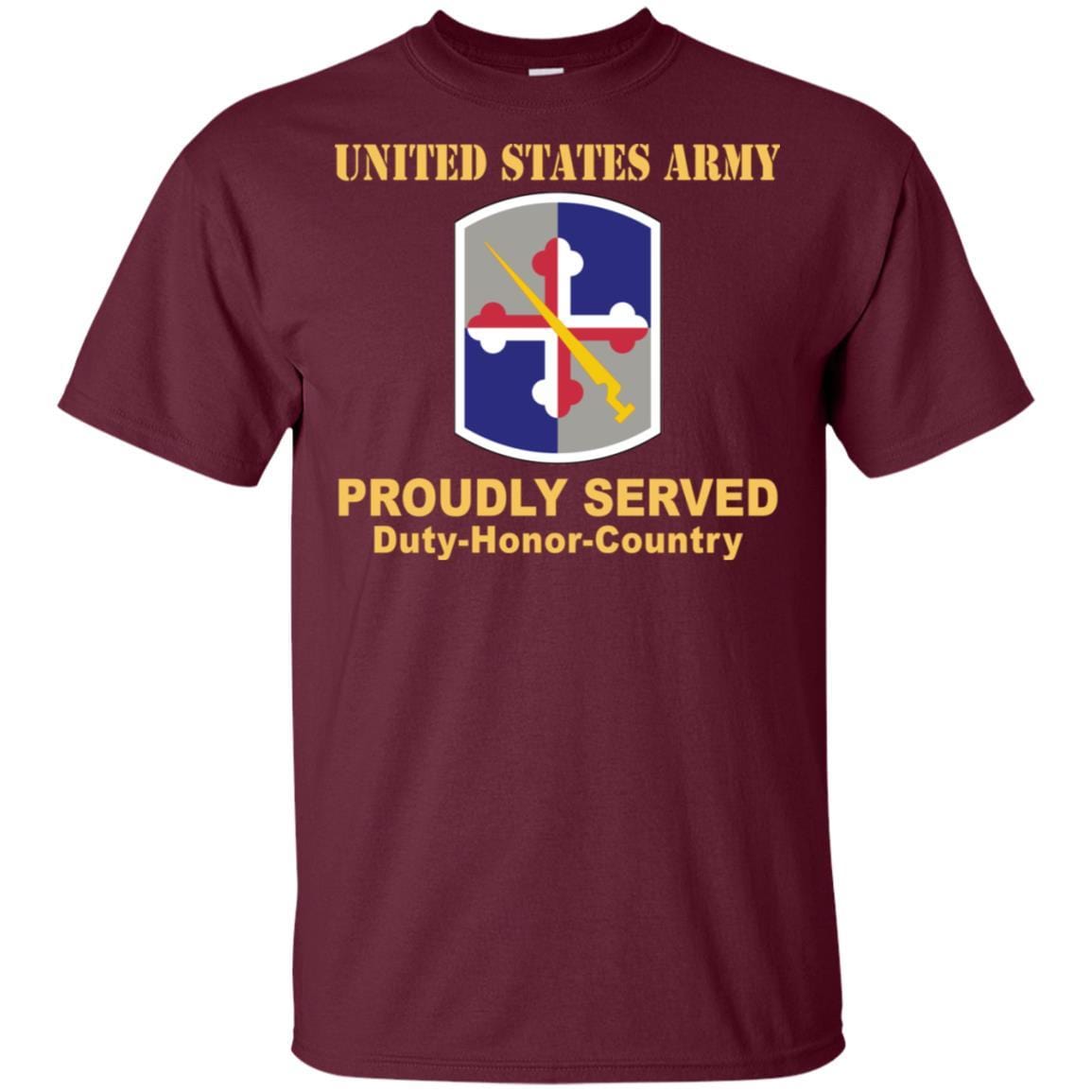 US ARMY 58TH EXPEDITIONARY MILITARY INTELLIGENCE BRIGADE - Proudly Served T-Shirt On Front For Men-TShirt-Army-Veterans Nation