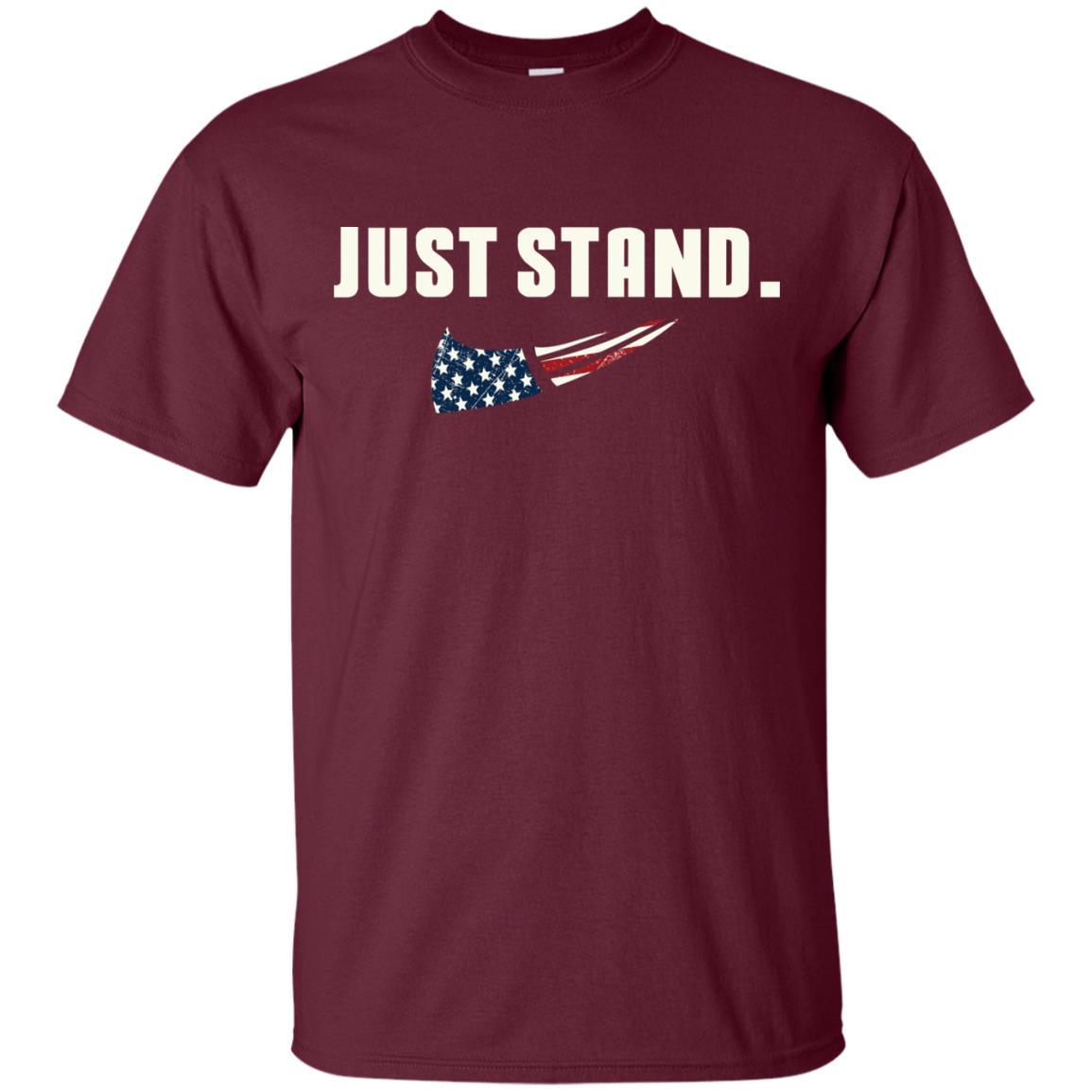 Military T-Shirt "Just Stand For The Flag Men On" Front-TShirt-General-Veterans Nation