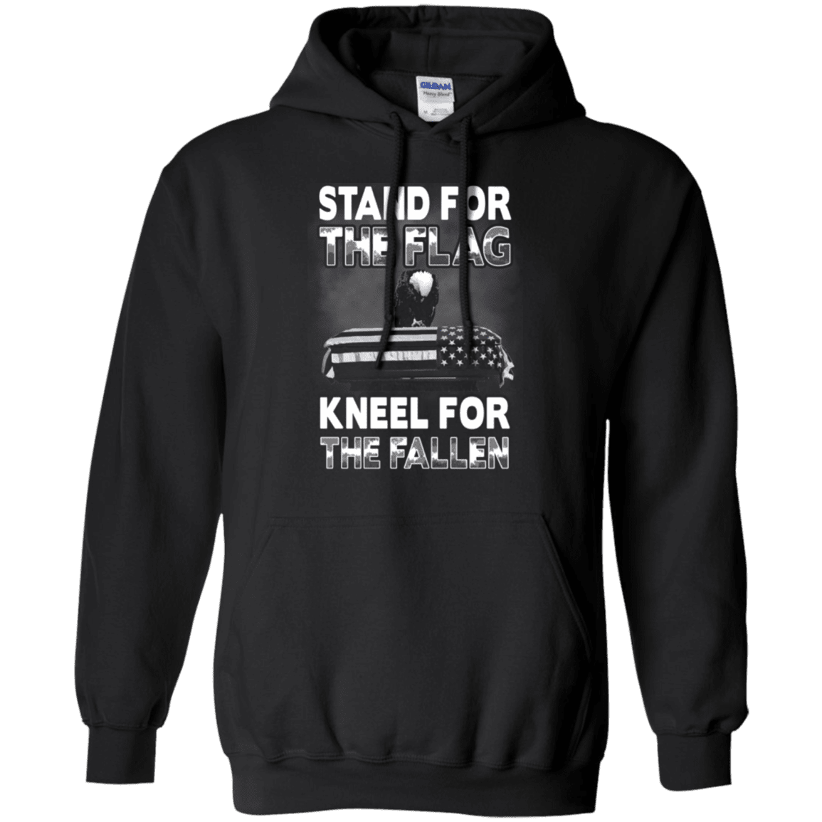 Military T-Shirt "Stand For The Flag Kneel For The Fallen"-TShirt-General-Veterans Nation