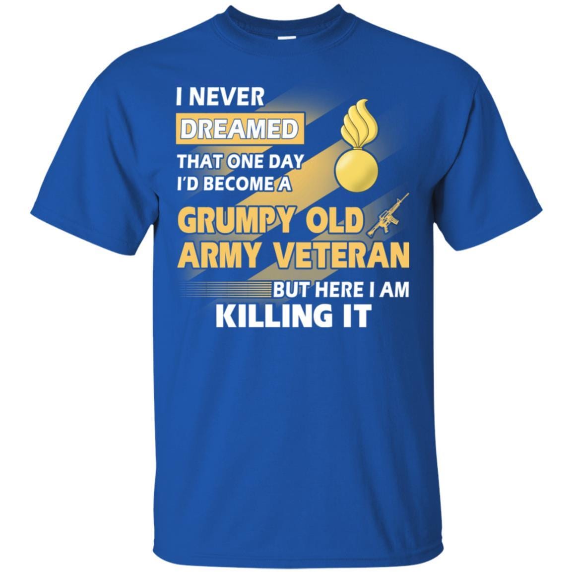US Army T-Shirt "Ordnance Corps Grumpy Old Veteran" On Front-TShirt-Army-Veterans Nation