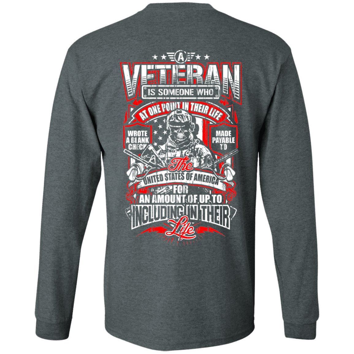 Military T-Shirt "A Veteran" Men Back-TShirt-General-Veterans Nation