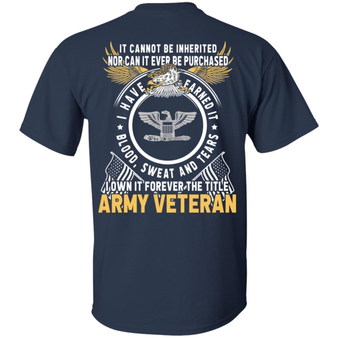 US Army O-6 Colonel O6 COL Field Officer Ranks T-Shirt For Men On Back-TShirt-Army-Veterans Nation