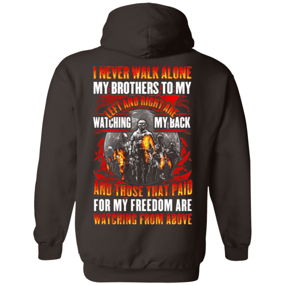 Military T-Shirt "Veteran - My Brothers Watching My Back, My Freedom Watching From Above"-TShirt-General-Veterans Nation